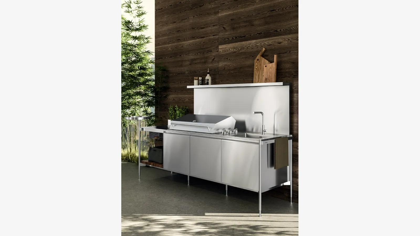 Outdoor Solaria Linear Monobloc Kitchen Design by Arrital