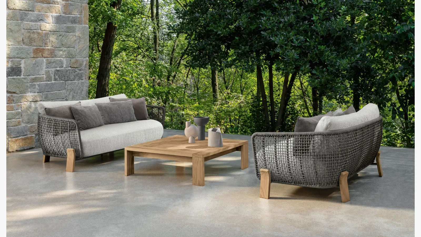 Outdoor furniture Argo Wood Love Seat by Talenti