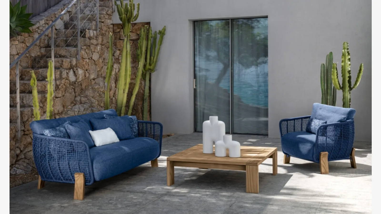 Outdoor furniture Argo Wood Love Seat by Talenti