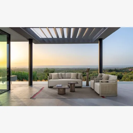 Outdoor furniture Edwin Alu in padded fabric and aluminum by Talenti.