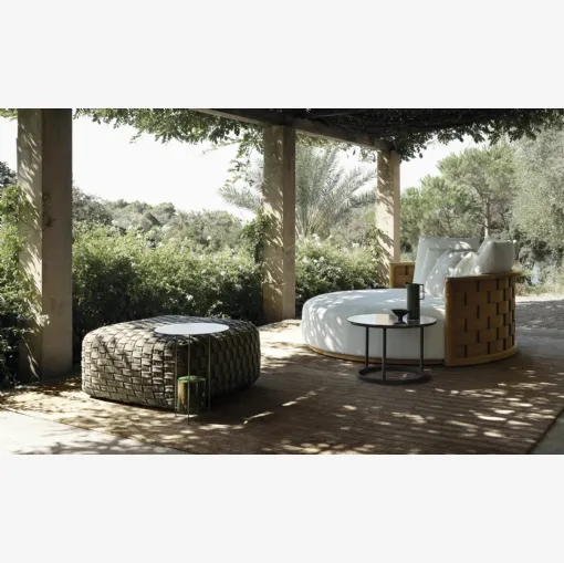 Hyde fabric pouf by Molteni & C