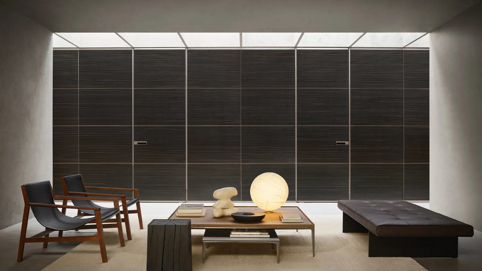 Modular Ebony Taiga Room Divider by Rimadesio.