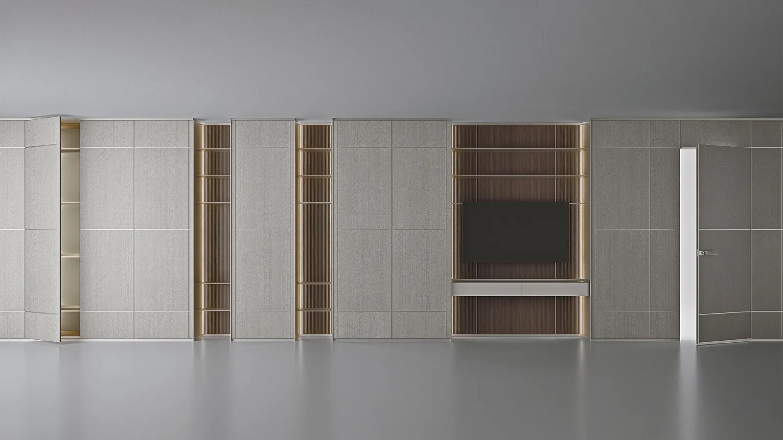 Modulor Litech dividing wall by Rimadesio