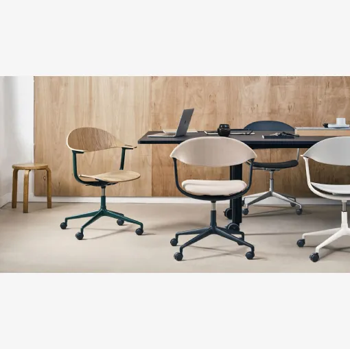 Mynt operational chair made of fabric, wood or plastic by Vitra.