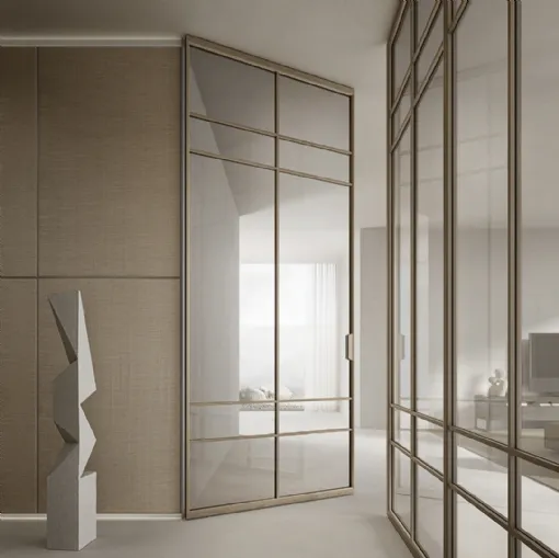 Interior door Air in Rovere wood and glass by Rimadesio.